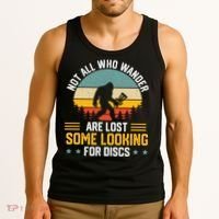 Not All Who Wander Are Lost Disc Golf Bigfoot Funny Golfing Tank Top thumb 3