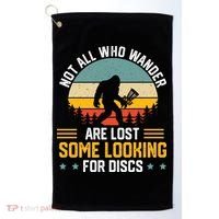 Not All Who Wander Are Lost Disc Golf Bigfoot Funny Golfing Golf Towel thumb 0