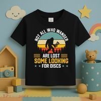 Not All Who Wander Are Lost Disc Golf Bigfoot Funny Golfing Toddler T-Shirt thumb 3