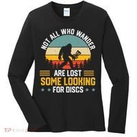 Not All Who Wander Are Lost Disc Golf Bigfoot Funny Golfing Women's Long Sleeve Shirt thumb 0