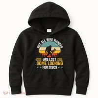 Not All Who Wander Are Lost Disc Golf Bigfoot Funny Golfing Kids Hoodie thumb 0
