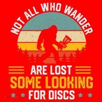 Not All Who Wander Are Lost Disc Golf Bigfoot Funny Golfing Santa Hat thumb 1