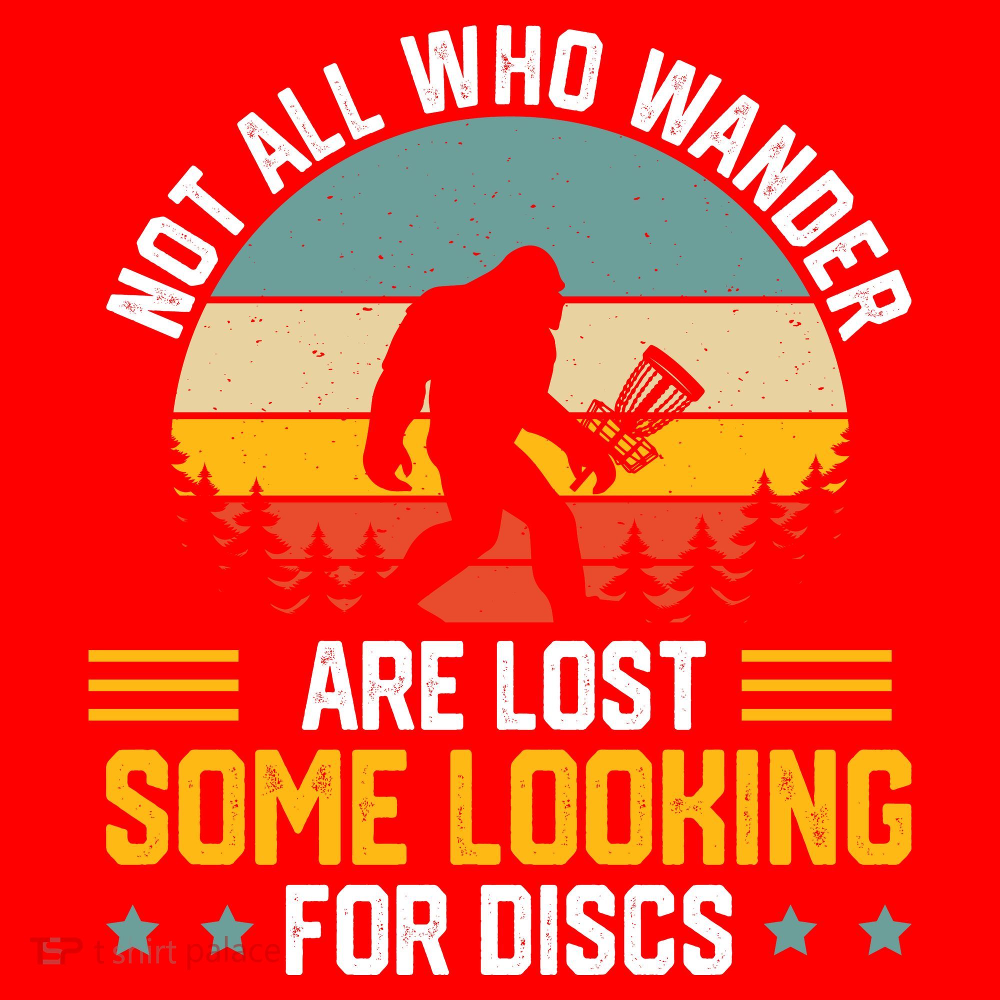 Not All Who Wander Are Lost Disc Golf Bigfoot Funny Golfing Santa Hat