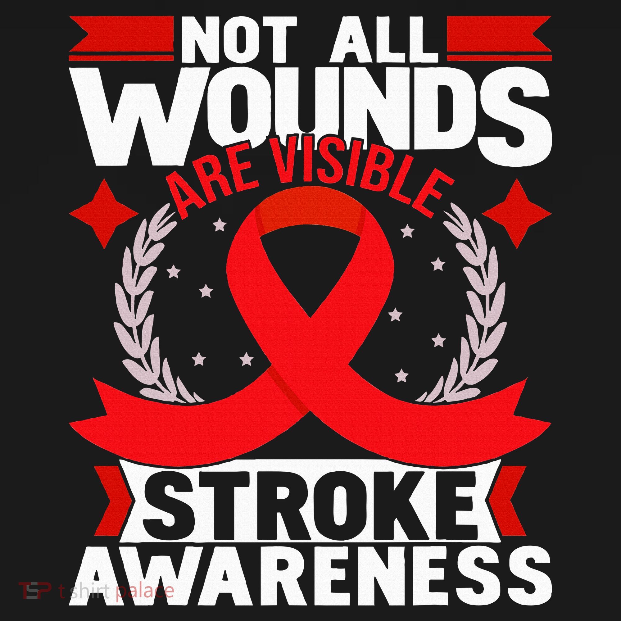 Not All Wounds Are Visible  Stroke Awareness Red Ribbon Hoodie