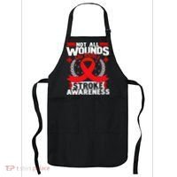 Not All Wounds Are Visible  Stroke Awareness Red Ribbon Apron thumb 0