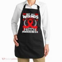 Not All Wounds Are Visible  Stroke Awareness Red Ribbon Apron thumb 2