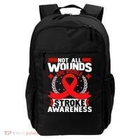 Not All Wounds Are Visible  Stroke Awareness Red Ribbon Backpack thumb 0