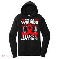 Not All Wounds Are Visible  Stroke Awareness Red Ribbon Women's Hoodie thumb 0