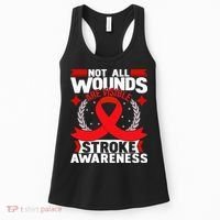 Not All Wounds Are Visible  Stroke Awareness Red Ribbon Women's Tank Top thumb 0