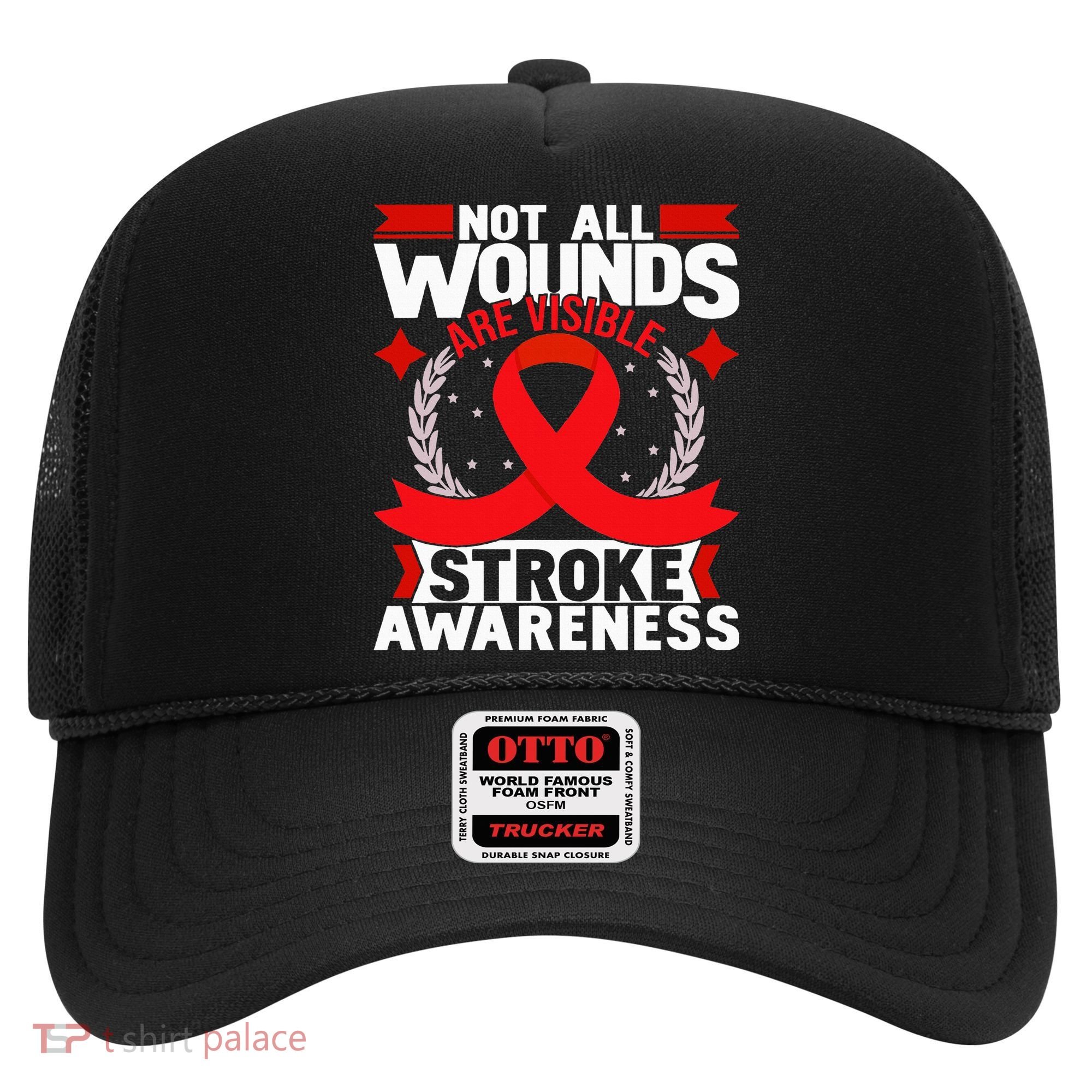Not All Wounds Are Visible  Stroke Awareness Red Ribbon Hat