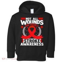 Not All Wounds Are Visible  Stroke Awareness Red Ribbon Toddler Hoodie thumb 0