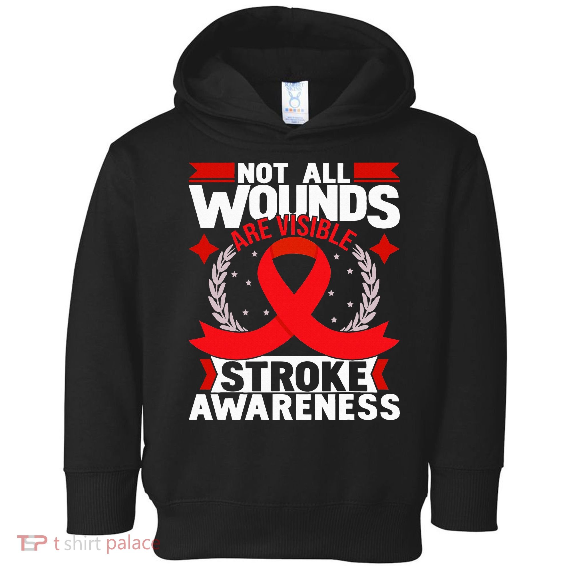 Not All Wounds Are Visible  Stroke Awareness Red Ribbon Toddler Hoodie