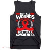 Not All Wounds Are Visible  Stroke Awareness Red Ribbon Tank Top thumb 0