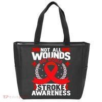 Not All Wounds Are Visible  Stroke Awareness Red Ribbon Tote Bag thumb 0