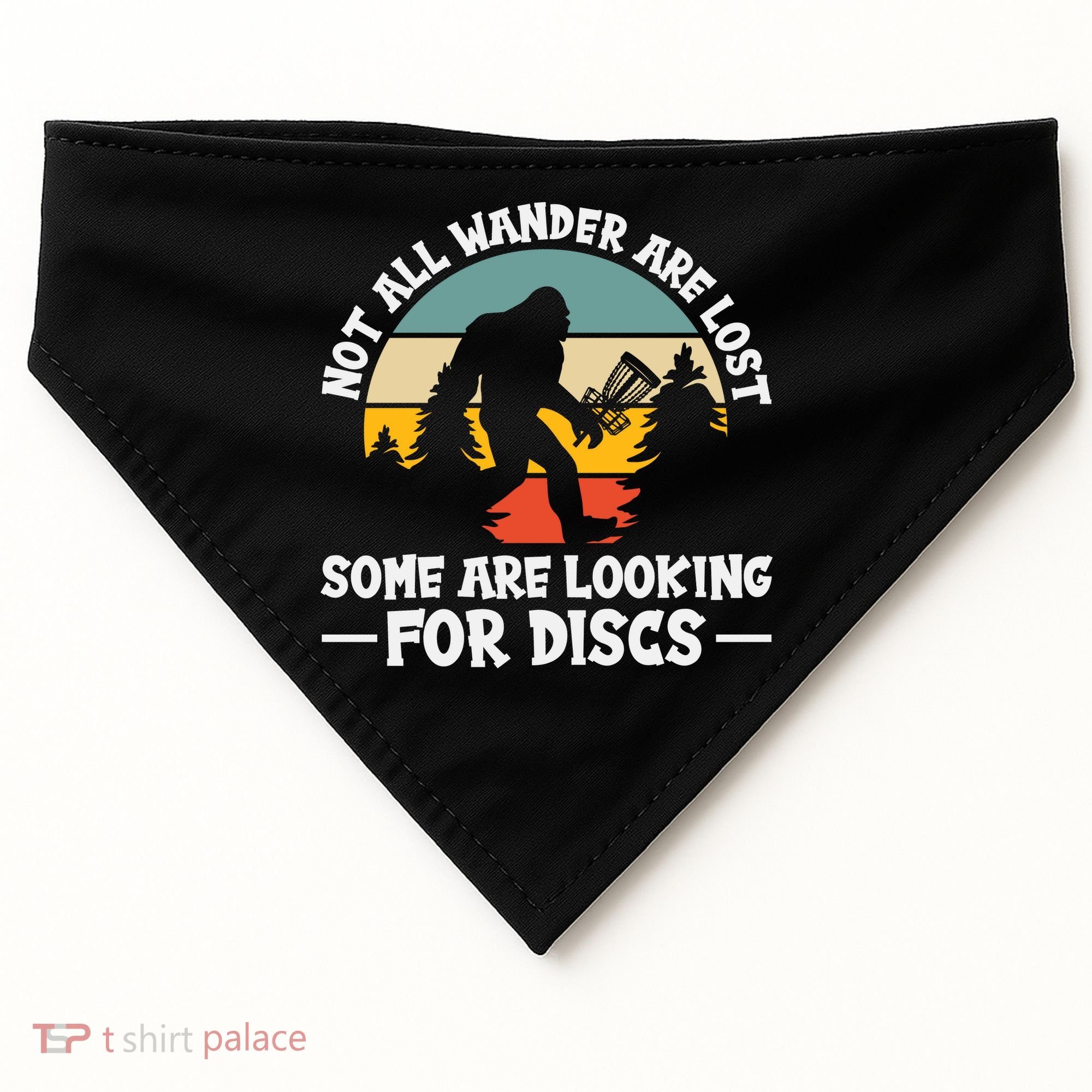 Not All Who Wander Are Lost Disc Golf Bigfoot Frisbee Player USA-Made Doggie Bandana