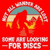 Not All Who Wander Are Lost Disc Golf Bigfoot Frisbee Player Santa Hat thumb 1