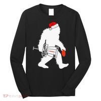 Not All Who Wander Are Lost Disc Golf Bigfoot Christmas Long Sleeve Shirt thumb 0