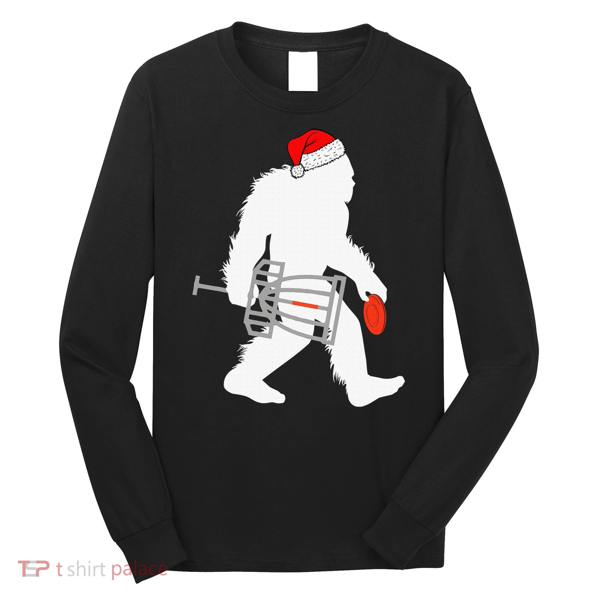 Not All Who Wander Are Lost Disc Golf Bigfoot Christmas Long Sleeve Shirt