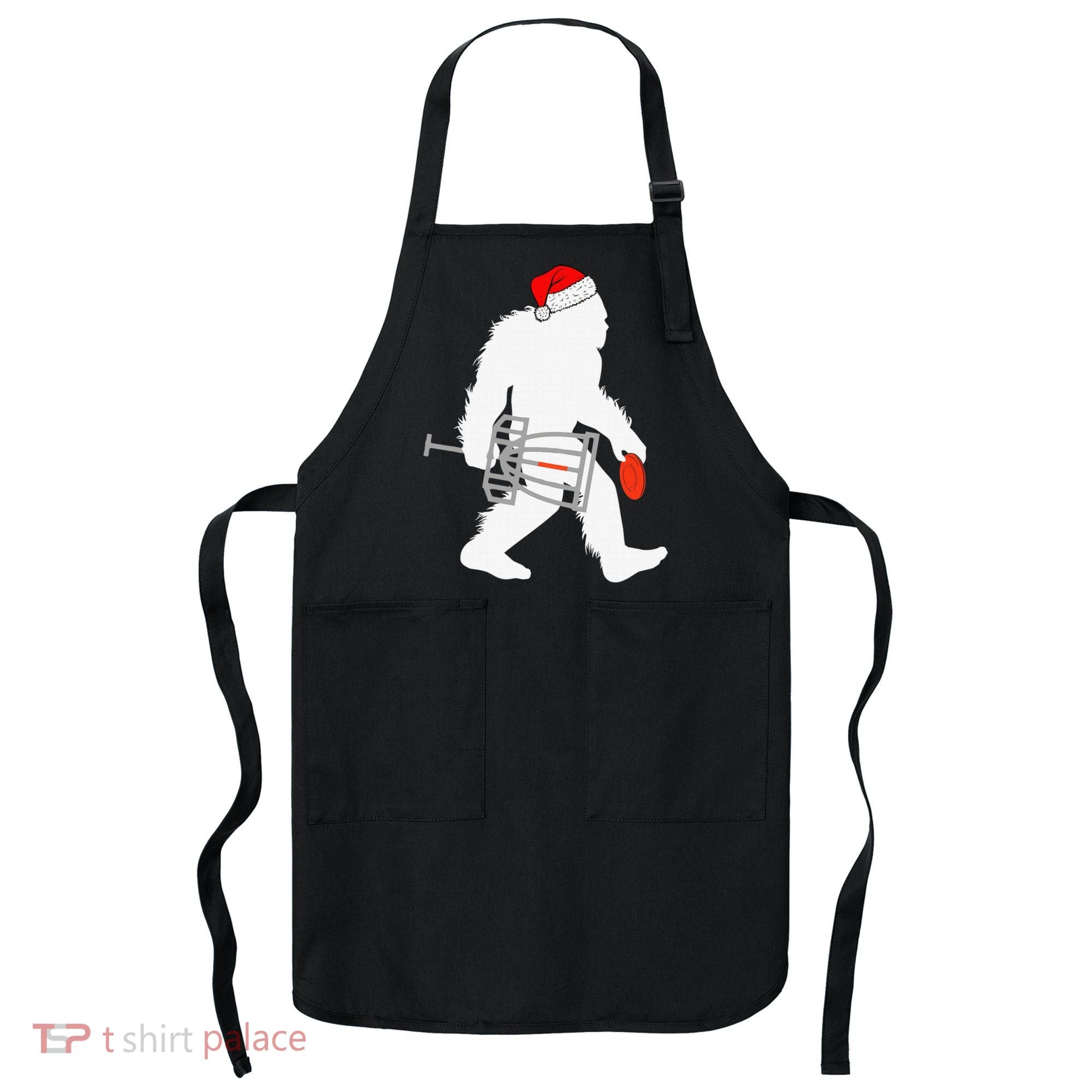 Not All Who Wander Are Lost Disc Golf Bigfoot Christmas Apron
