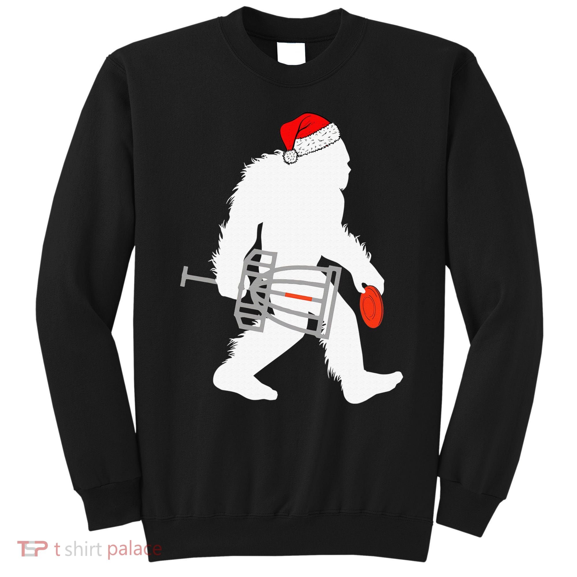 Not All Who Wander Are Lost Disc Golf Bigfoot Christmas Sweatshirt