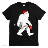 Not All Who Wander Are Lost Disc Golf Bigfoot Christmas T-Shirt thumb 0