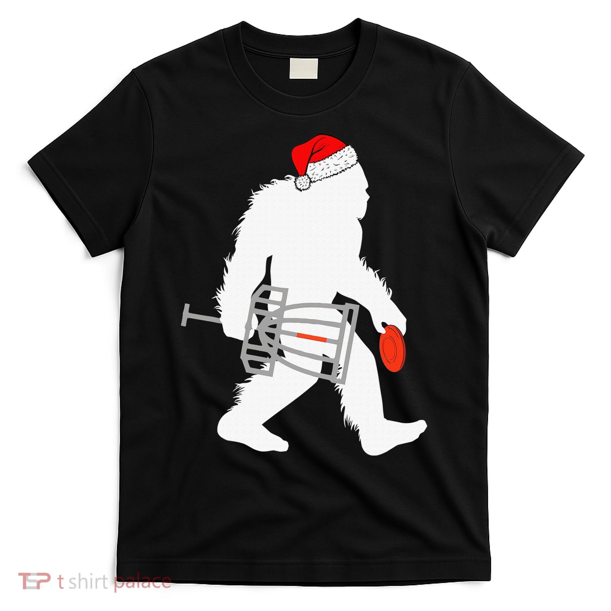 Not All Who Wander Are Lost Disc Golf Bigfoot Christmas T-Shirt