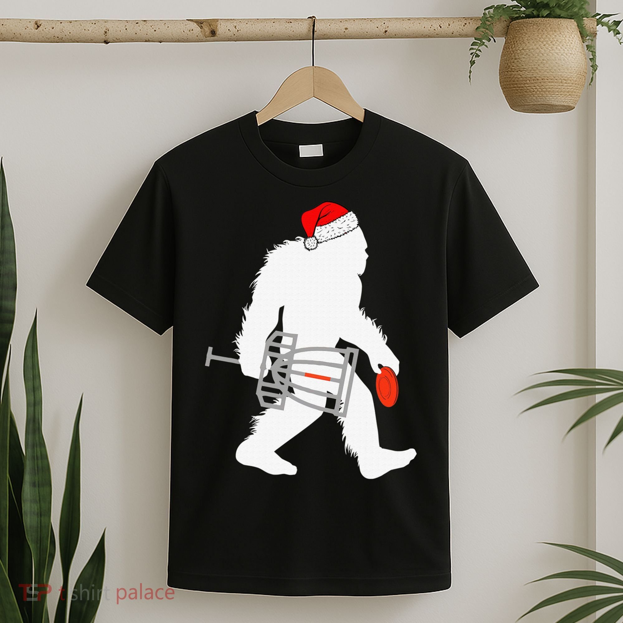 Not All Who Wander Are Lost Disc Golf Bigfoot Christmas T-Shirt