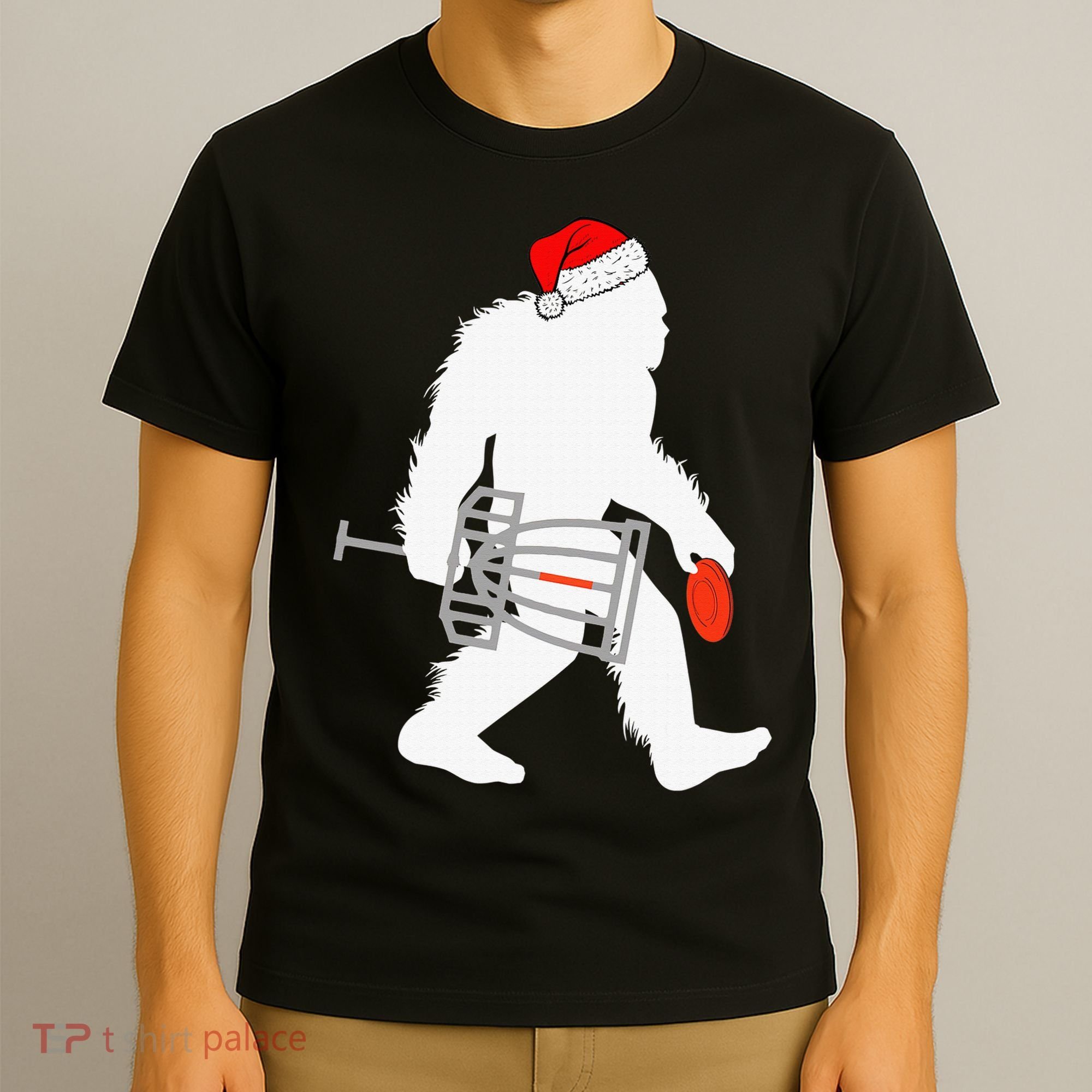 Not All Who Wander Are Lost Disc Golf Bigfoot Christmas T-Shirt