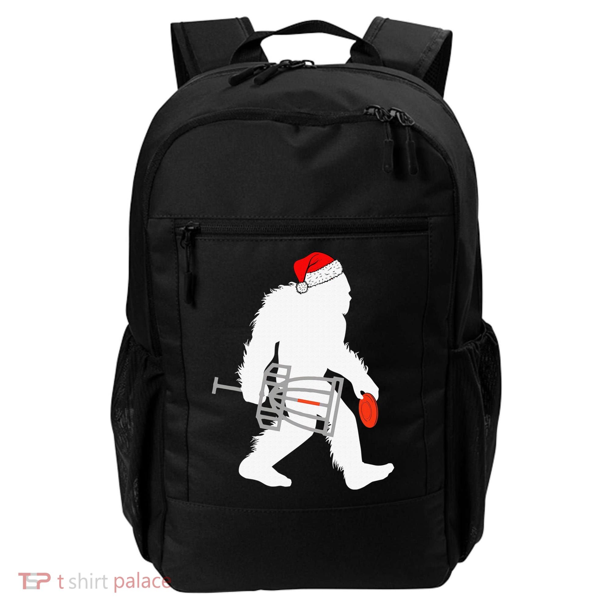 Not All Who Wander Are Lost Disc Golf Bigfoot Christmas Backpack
