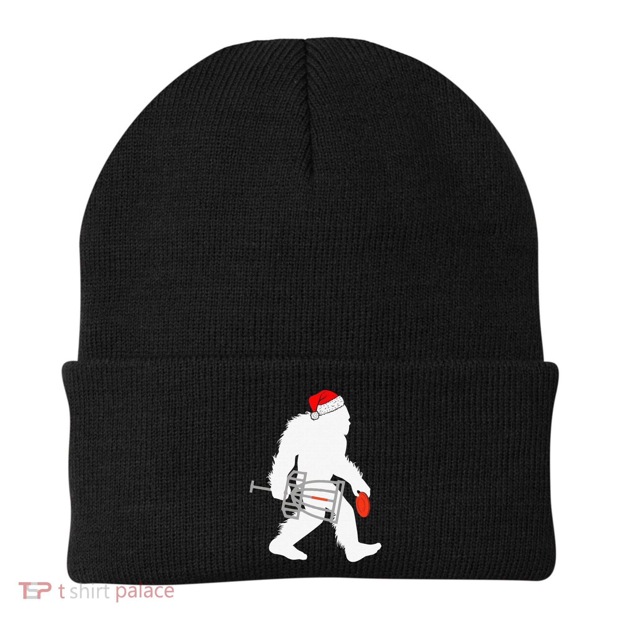 Not All Who Wander Are Lost Disc Golf Bigfoot Christmas Beanie