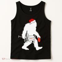 Not All Who Wander Are Lost Disc Golf Bigfoot Christmas Tank Top thumb 2