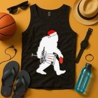 Not All Who Wander Are Lost Disc Golf Bigfoot Christmas Tank Top thumb 4