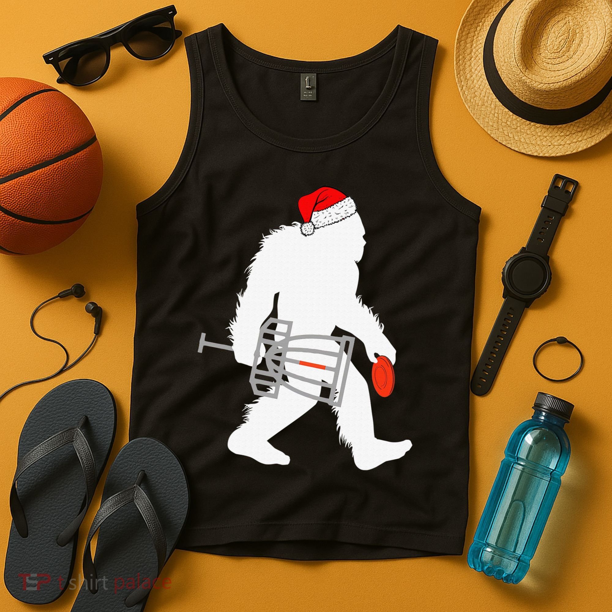 Not All Who Wander Are Lost Disc Golf Bigfoot Christmas Tank Top