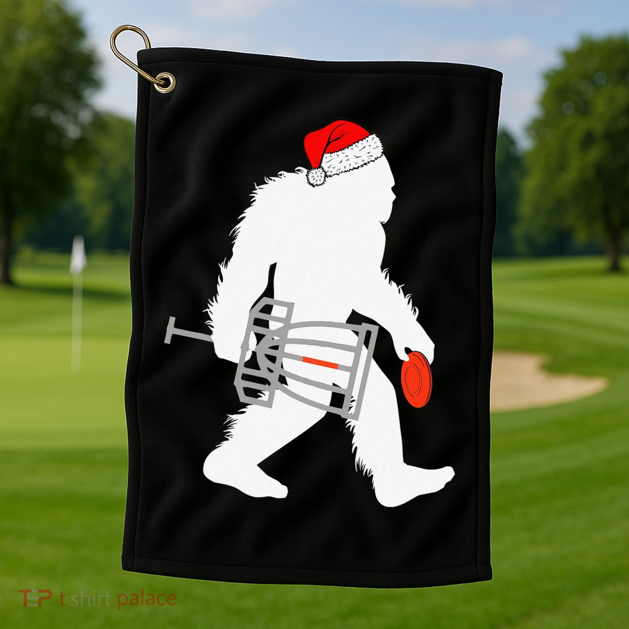 Not All Who Wander Are Lost Disc Golf Bigfoot Christmas Golf Towel