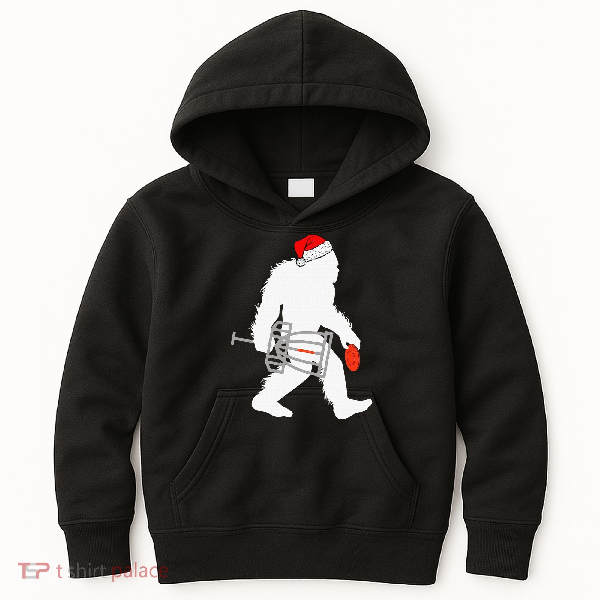 Not All Who Wander Are Lost Disc Golf Bigfoot Christmas Kids Hoodie