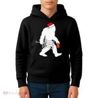 Not All Who Wander Are Lost Disc Golf Bigfoot Christmas Kids Hoodie thumb 4