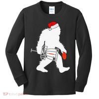 Not All Who Wander Are Lost Disc Golf Bigfoot Christmas Kids Long Sleeve Shirt thumb 0