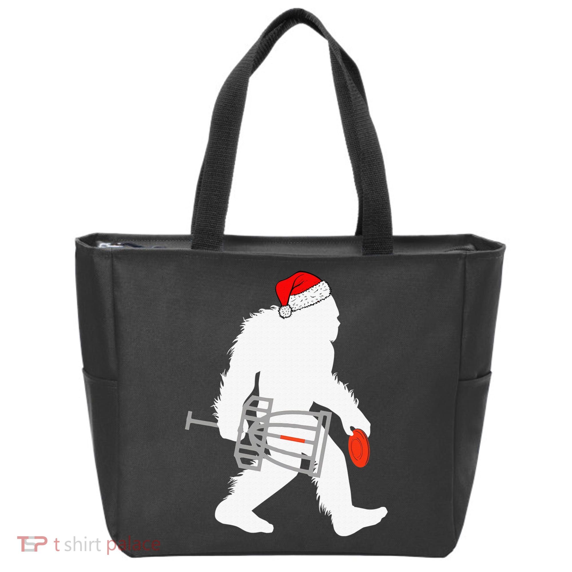Not All Who Wander Are Lost Disc Golf Bigfoot Christmas Tote Bag