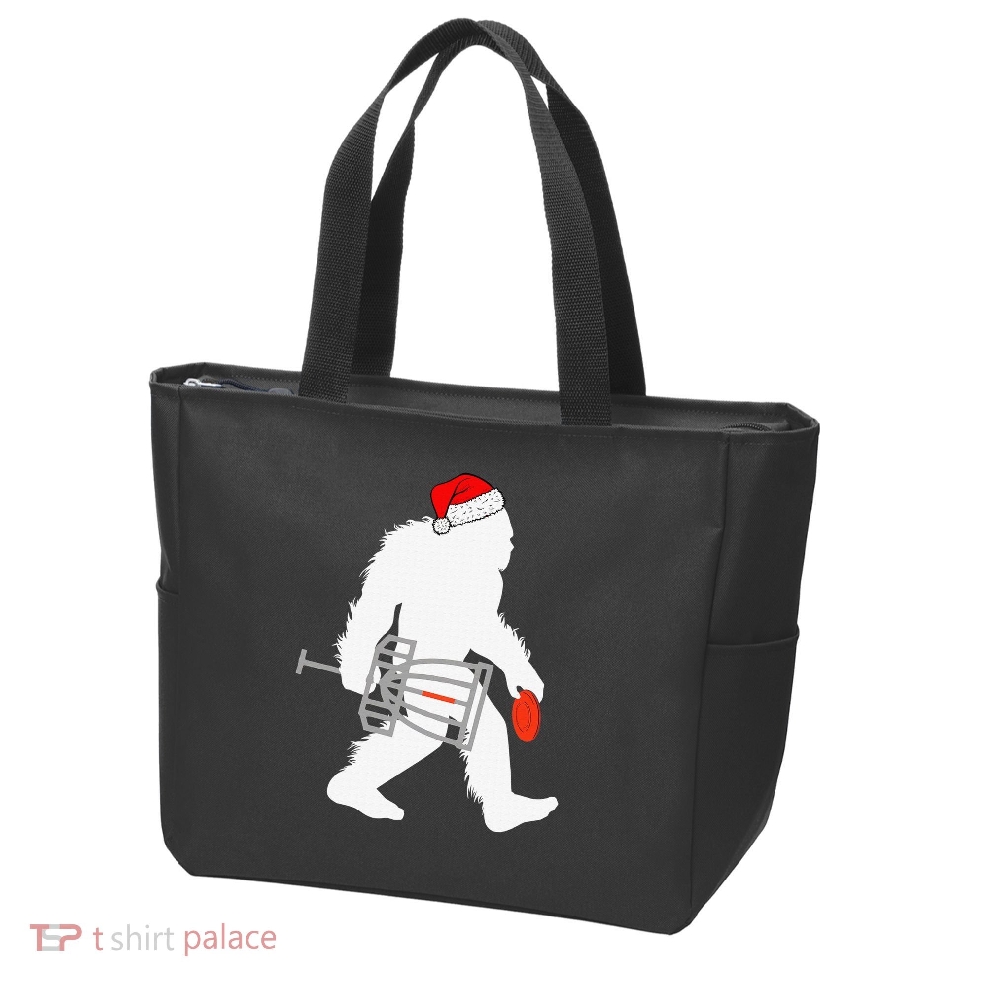 Not All Who Wander Are Lost Disc Golf Bigfoot Christmas Tote Bag