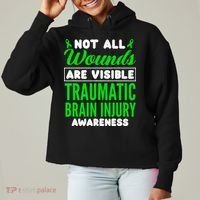 Not All Wounds Are Visible Traumatic Brain Injury Awareness Ladies Heavyweight Boxy Pullover Hoodie thumb 0