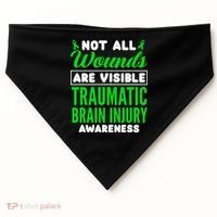 Not All Wounds Are Visible Traumatic Brain Injury Awareness USA-Made Doggie Bandana thumb 0