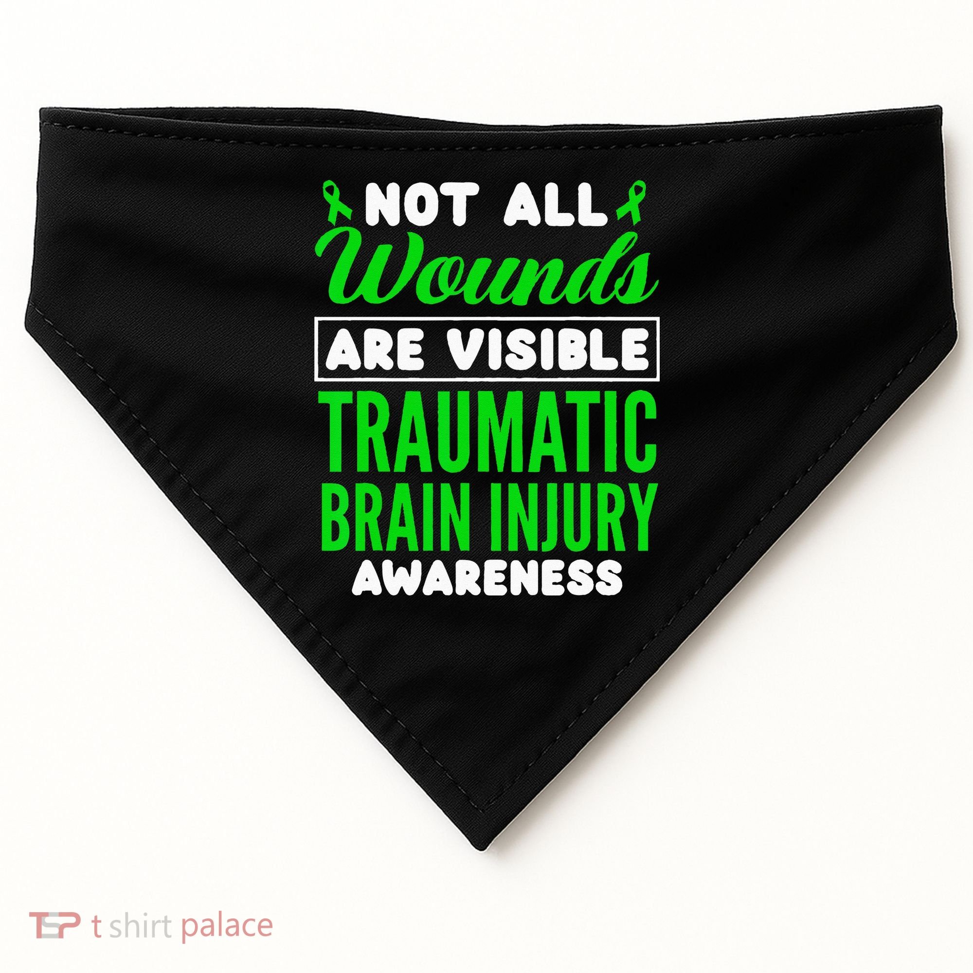 Not All Wounds Are Visible Traumatic Brain Injury Awareness USA-Made Doggie Bandana