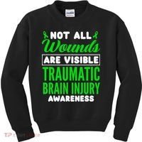 Not All Wounds Are Visible Traumatic Brain Injury Awareness Kids Sweatshirt thumb 0