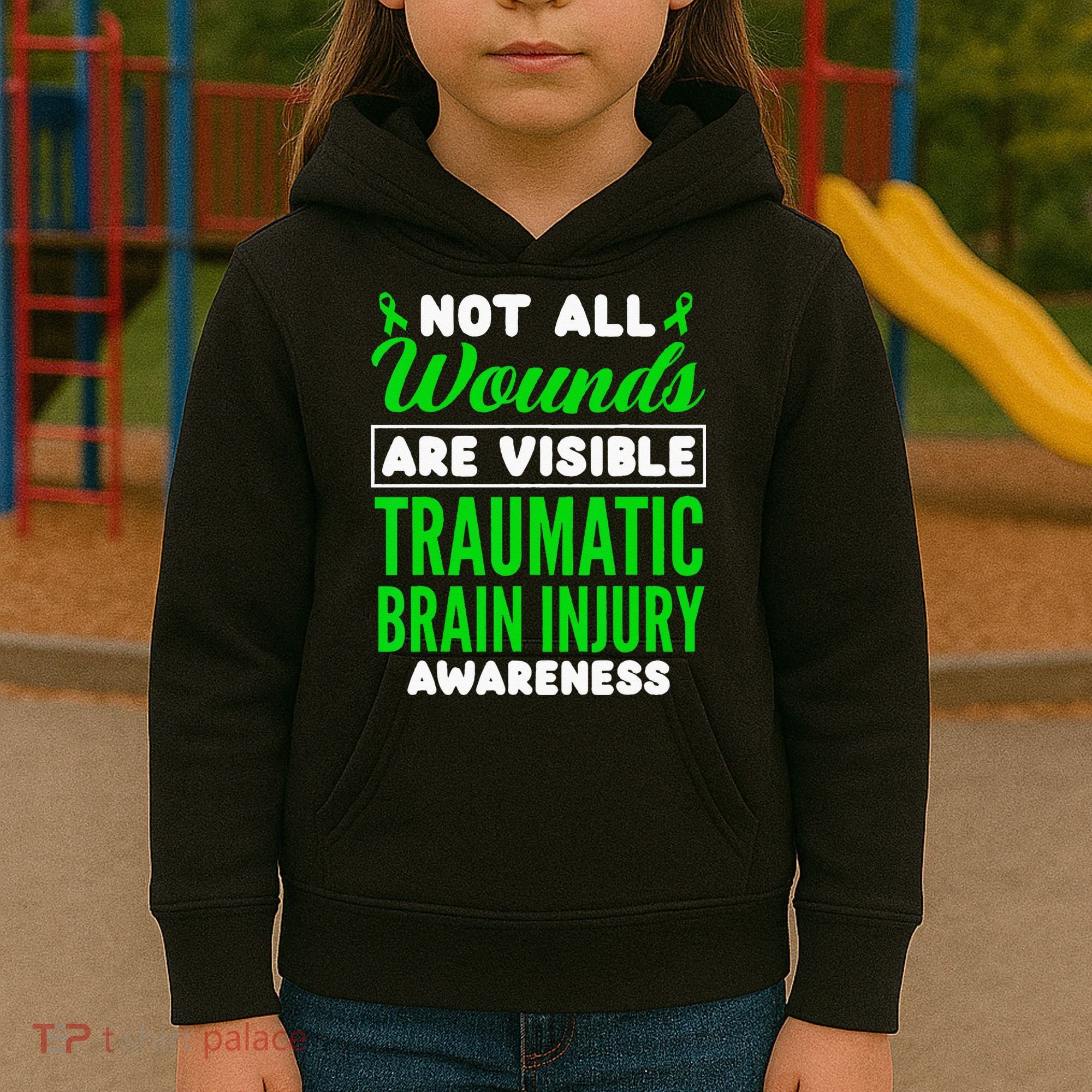 Not All Wounds Are Visible Traumatic Brain Injury Awareness Kids Hoodie