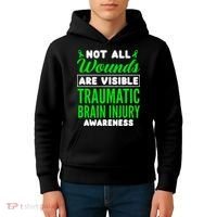 Not All Wounds Are Visible Traumatic Brain Injury Awareness Kids Hoodie thumb 4