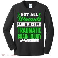 Not All Wounds Are Visible Traumatic Brain Injury Awareness Kids Long Sleeve Shirt thumb 0