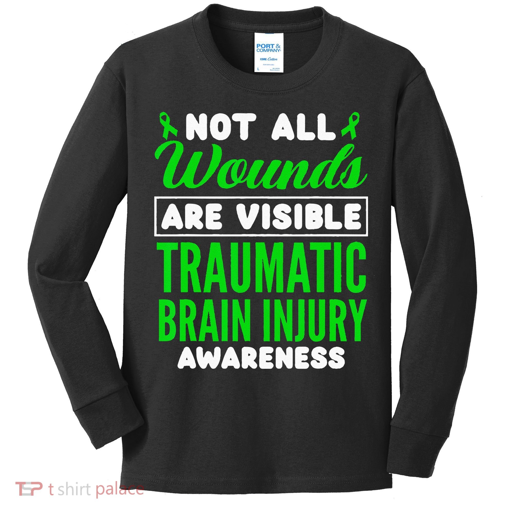 Not All Wounds Are Visible Traumatic Brain Injury Awareness Kids Long Sleeve Shirt
