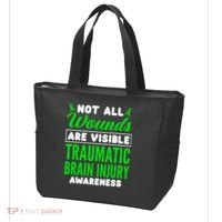 Not All Wounds Are Visible Traumatic Brain Injury Awareness Tote Bag thumb 3