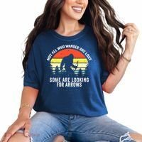 Not All Who Wander Are Lost Bigfoot Archery Bow Men Women Comfort Colors T-Shirt thumb 0