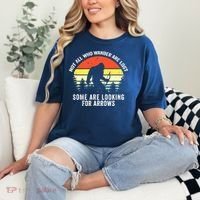 Not All Who Wander Are Lost Bigfoot Archery Bow Men Women Comfort Colors T-Shirt thumb 2